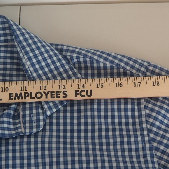 Peter Millar Crown Cotton Blue Plaid Long Sleeve Button Down Shirt Mens Medium - Picture 5 of 9